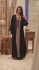 Brown & Black Abaya with Exquisite Handwork on Abaya and Dress by Infinite Vibes Abayas